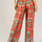 Leo Border Print Silk Trousers