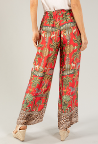 Leo Border Print Silk Trousers