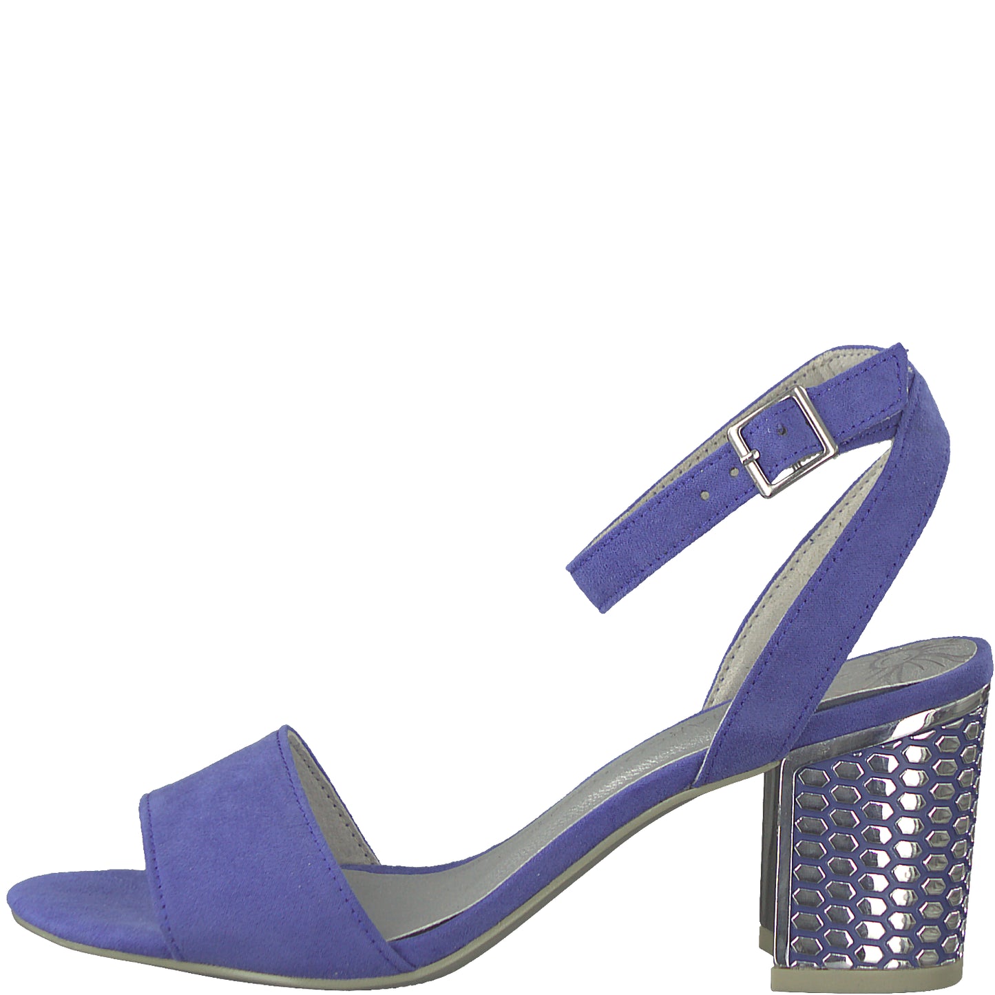 Summer Blue Block Heel Ankle Strap Sandal