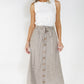 Sophie B linen look button through skirt