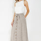 Sophie B linen look button through skirt