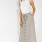 Sophie B linen look button through skirt