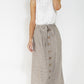 Sophie B linen look button through skirt