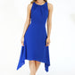 Pleat Detail Blue Dress