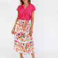 Floral print midi skirt