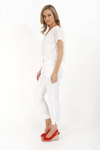 White Button Up Light Top