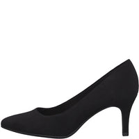 Black Suede Effect Slim Wedge Court