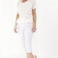 White Pearl Detail V-Neck Top