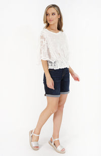 Indigo Classic Denim Loose Shorts