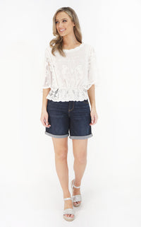 Indigo Classic Denim Loose Shorts