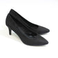 Black Suede Effect Slim Wedge Court