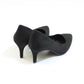 Black Suede Effect Slim Wedge Court