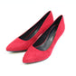 Red Suede Effect Slim Wedge Court Shoe