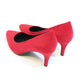 Red Suede Effect Slim Wedge Court Shoe