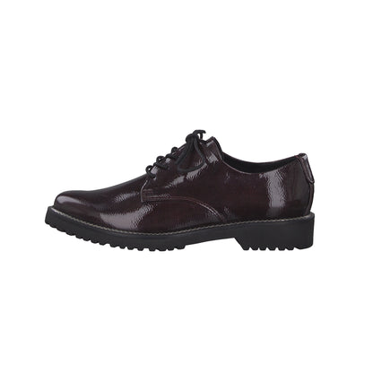 Bordeaux Patent Plain Laced Shoe