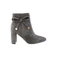 Grey Microfibre Sculptured Heel Ankle Boot