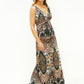 Pamela Scott Peacock Print Maxi Dress