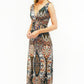 Pamela Scott Peacock Print Maxi Dress