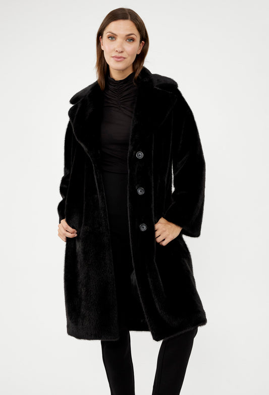 Faux Fur Straight Coat