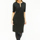 Black Pocket & Neckline Detail Dress