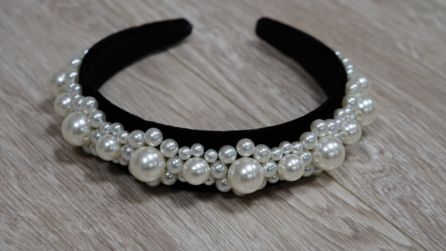 Black and Pearl Headband