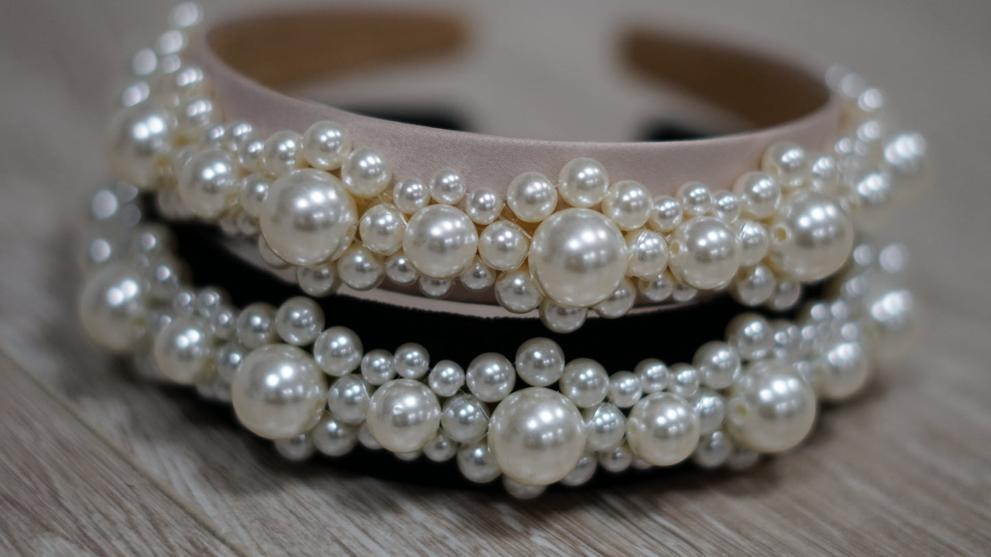 Cream and Pearl Headband