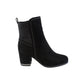 Black Microfibre Plain Ankle Boot