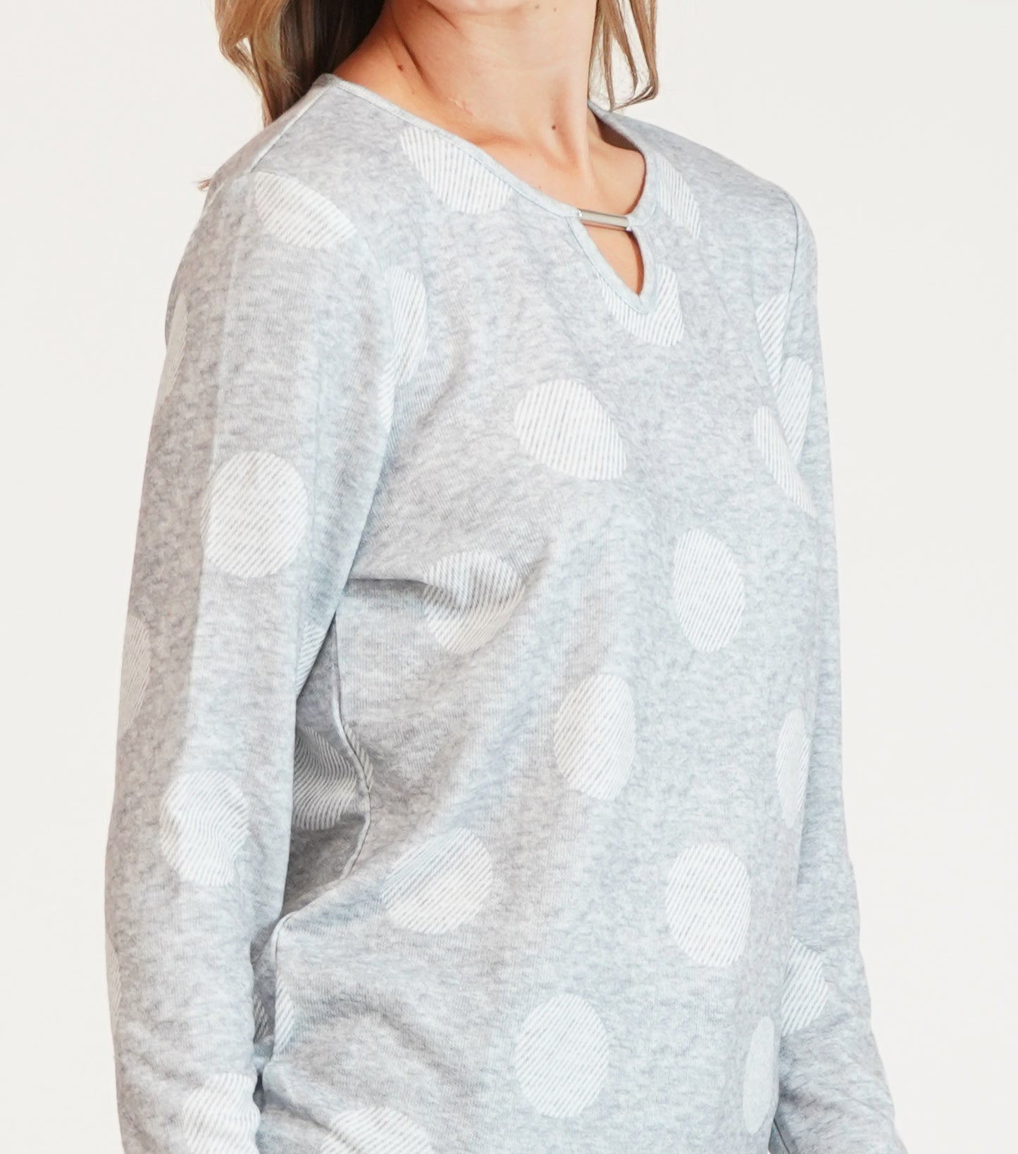 Twist Polka Dot Long Sleeve Top