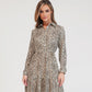 Pamela Scott Leopard Print Shirt Midi Dress