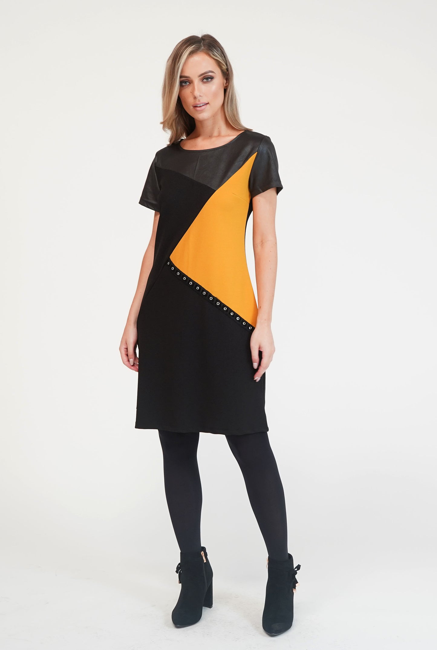 Zapara Asymmetrical Paneled Dress-1