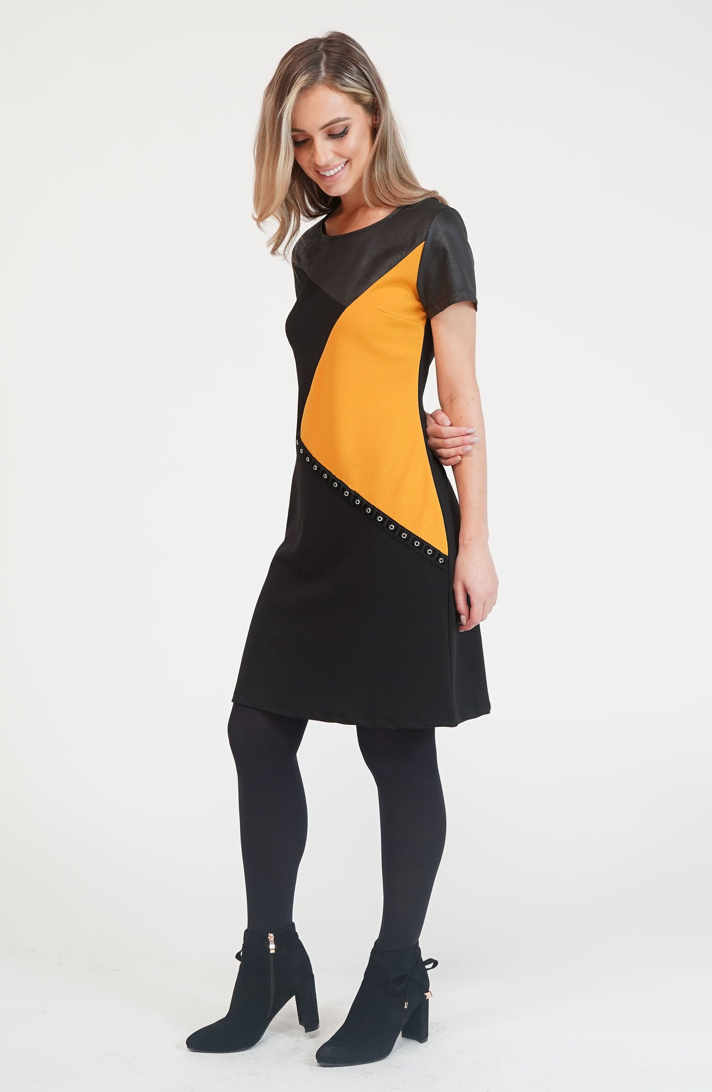 Zapara Asymmetrical Paneled Dress-1