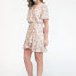 Pamela Scott Pink Printed Faux Wrap Dress