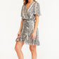 Pamela Scott Animal Print Faux Wrap Dress