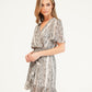 Pamela Scott Animal Print Faux Wrap Dress