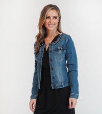 Jewel Trim Denim Jacket-1