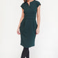 Green Textured Fitted Dress