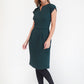 Green Textured Fitted Dress