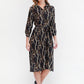 Black Chain Print Button Through Dress