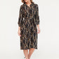 Black Chain Print Button Through Dress