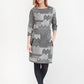 Printed Long Sleeve Knit Shift Dress