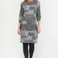 Printed Long Sleeve Knit Shift Dress