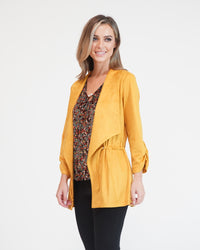 Ochre Suede Effect Drawstring Jacket