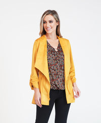 Ochre Suede Effect Drawstring Jacket