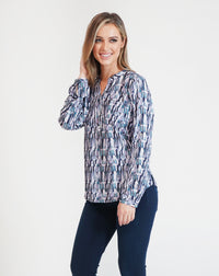 Blue Pattern Blouse-1