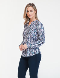 Blue Pattern Blouse-1