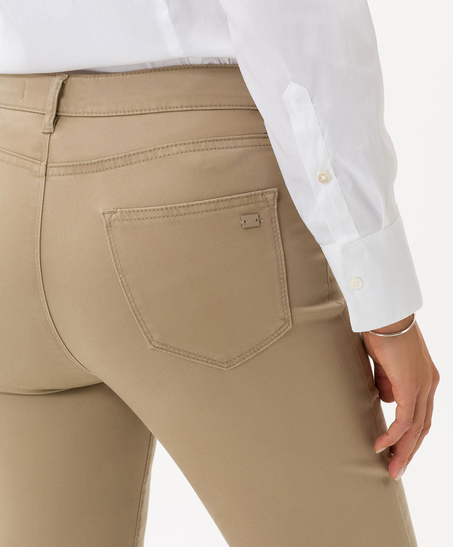 Sophie B Linen Look Drawstring Trouser in Khaki | Pamela Scott
