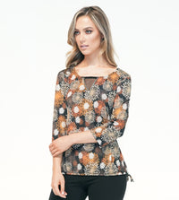 Printed Zip Detail Top