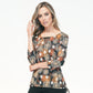 Printed Zip Detail Top