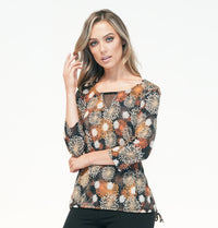 Printed Zip Detail Top