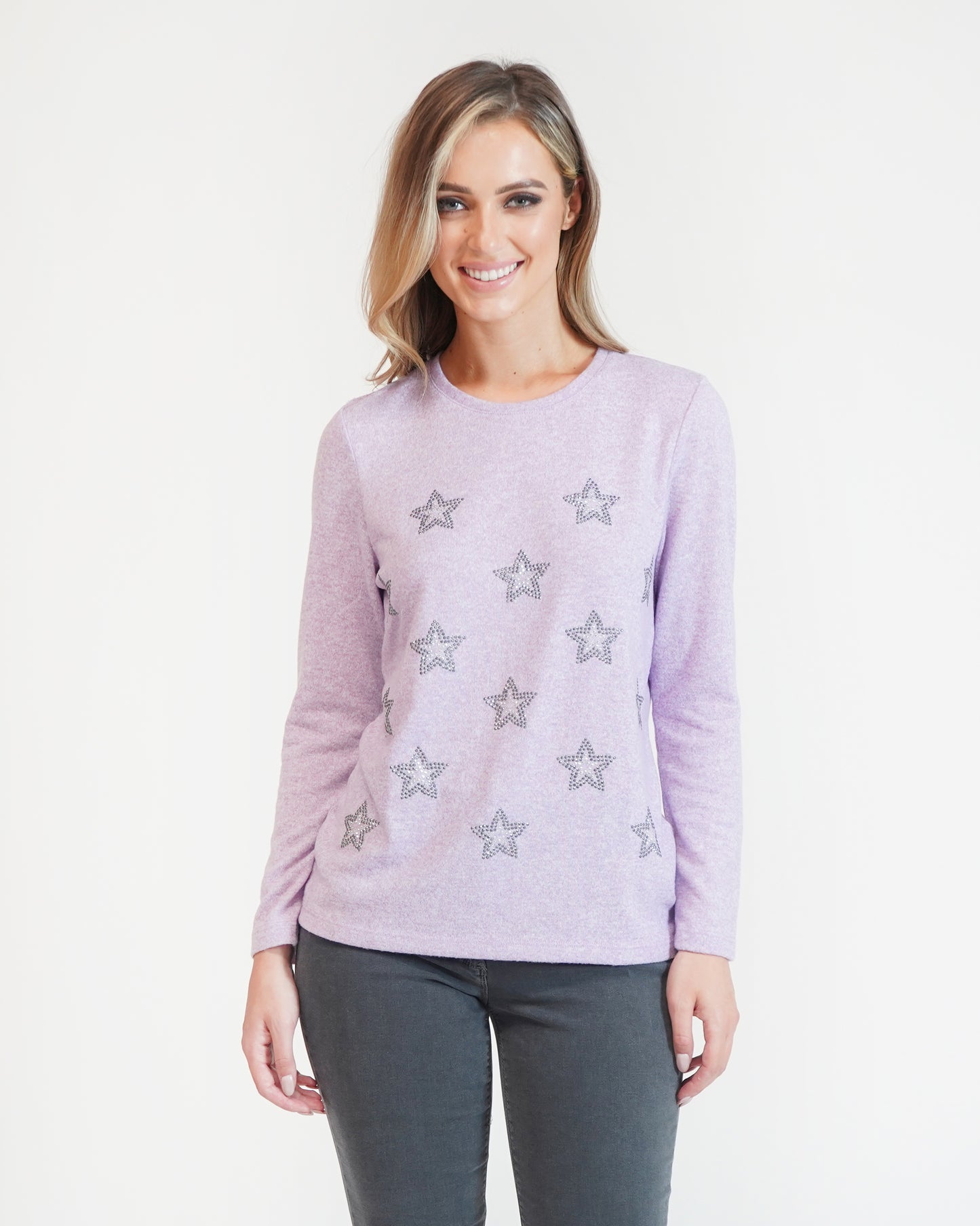 Lilac Star Studded Pullover